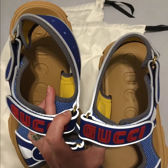 NWOB💕 GUCCI SEGA Sandals Leather & Mesh - Picture 5 of 6